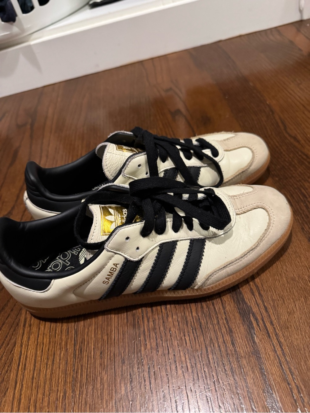 adidas Samba Sneakers in Cream and Black